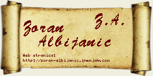 Zoran Albijanić vizit kartica